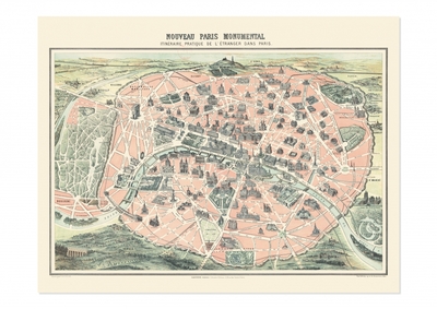 Picture of Carte - Nouveau Paris monumental - Géographie nostalgique