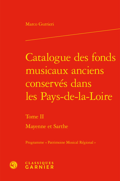 Picture of Catalogue des fonds musicaux anciens conservés dans les Pays-de-la-Loire