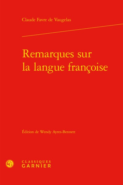Picture of Remarques sur la langue françoise