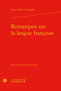 Picture of Remarques sur la langue françoise