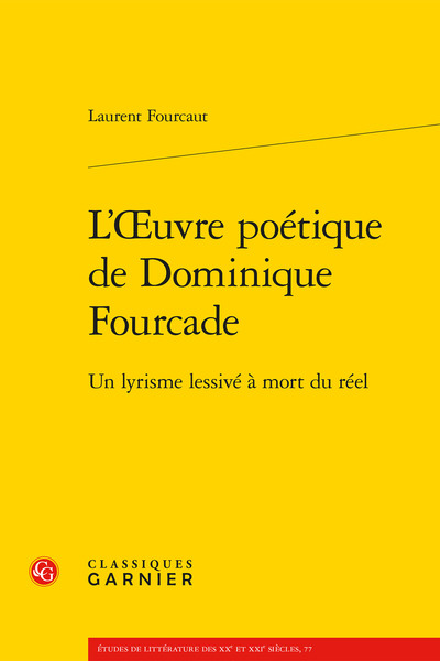 Image de L'oeuvre poétique de Dominique Fourcade