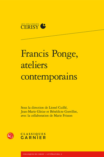 Image de Francis Ponge, ateliers contemporains