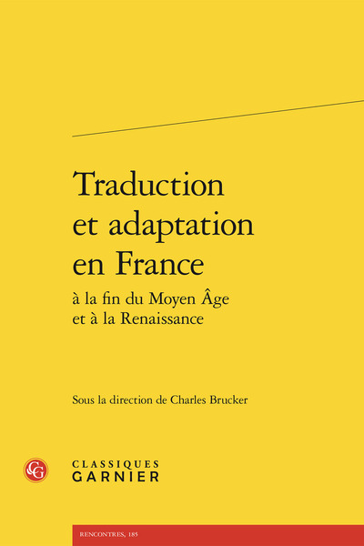 Picture of Traduction et adaptation en france à la fin du moyen age et à la renaissance