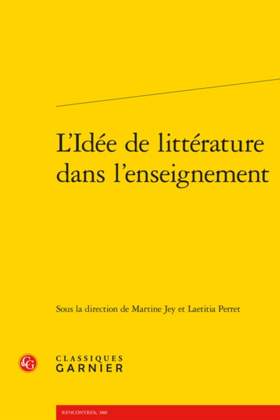 Image de L'Idée de littérature dans l'enseignement