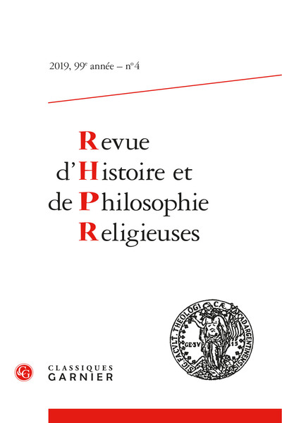 Image de Revue d'Histoire et de Philosophie Religieuses