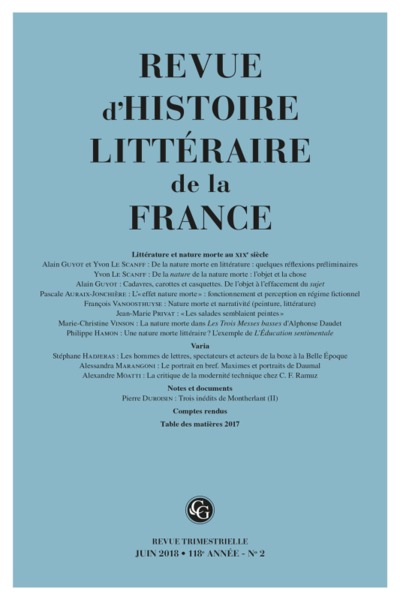Image de Revue d'Histoire littéraire de la France