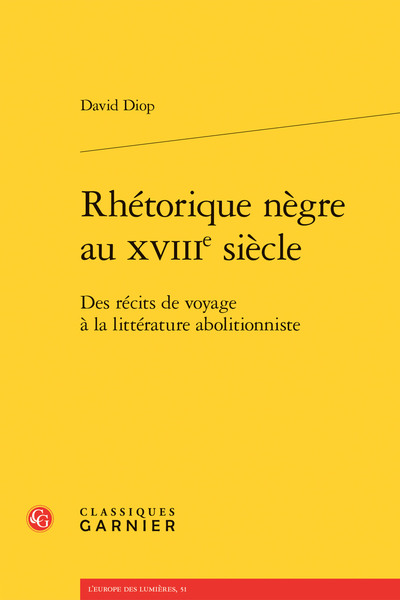 Image de Rhétorique nègre au XVIIIe siècle