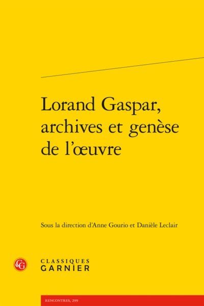 Image de Lorand Gaspar, archives et genèse de l'oeuvre