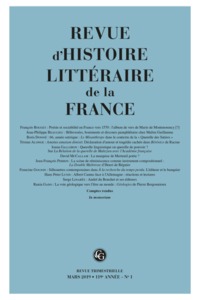 Image de Revue d'Histoire littéraire de la France