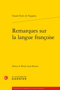 Picture of Remarques sur la langue françoise