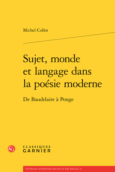 Image de Sujet, monde et langage dans la poésie moderne