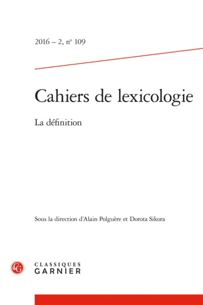 Picture of Cahiers de lexicologie