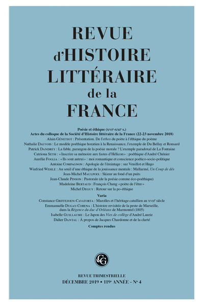 Image de Revue d'Histoire littéraire de la France