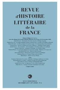 Image de Revue d'Histoire littéraire de la France