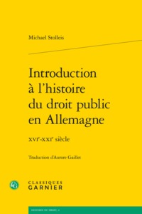 Image de Introduction à l'histoire du droit public en Allemagne