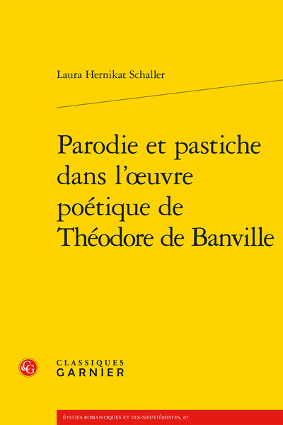 Image de Parodie et pastiche dans l'oeuvre poétique de Théodore de Banville