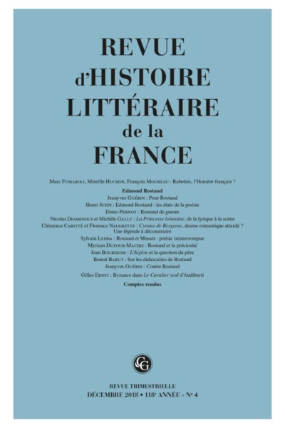 Image de Revue d'Histoire littéraire de la France