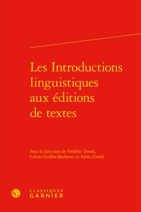 Image de Les Introductions linguistiques aux éditions de textes