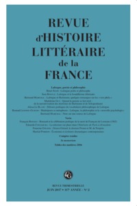 Image de Revue d'Histoire littéraire de la France