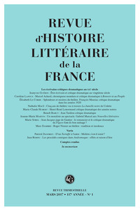 Image de Revue d'Histoire littéraire de la France