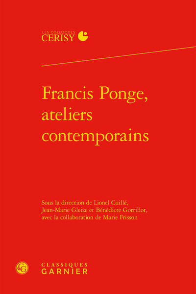 Image de Francis Ponge, ateliers contemporains