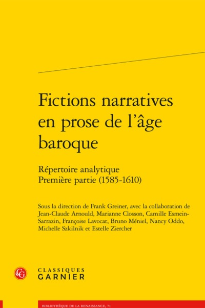 Image de Fictions narratives en prose de l'âge baroque