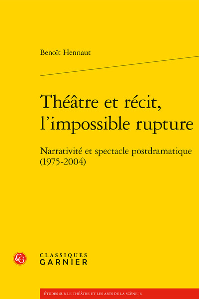 Image de Théâtre et récit, l'impossible rupture