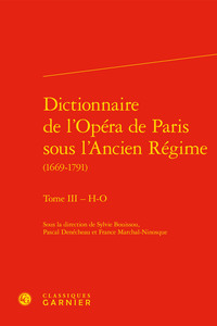 Picture of Dictionnaire de l'Opéra de Paris sous l'Ancien Régime