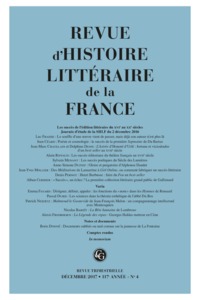 Image de Revue d'Histoire littéraire de la France