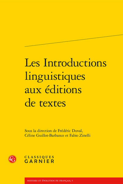 Image de Les Introductions linguistiques aux éditions de textes
