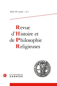 Image de Revue d'Histoire et de Philosophie Religieuses