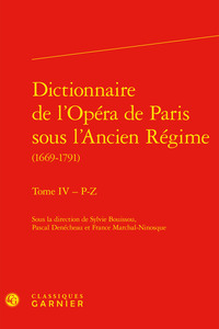 Picture of Dictionnaire de l'Opéra de Paris sous l'Ancien Régime