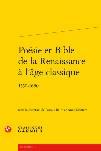 Picture of Poésie et Bible de la Renaissance à l'âge classique