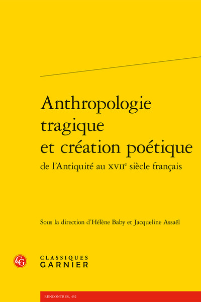 Image de Anthropologie tragique et création poétique