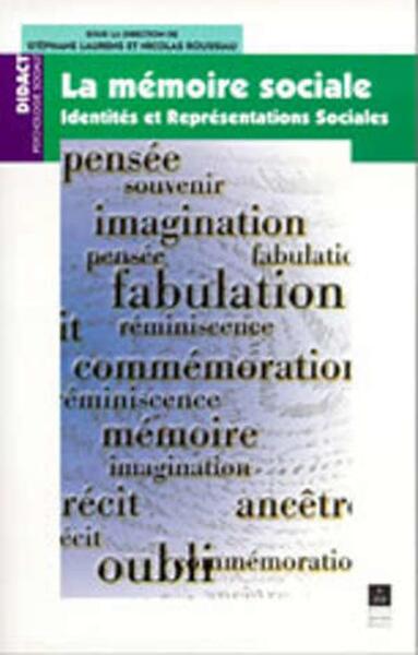 Image de MEMOIRE SOCIALE REPRESENTATIONS ET IDENTITES