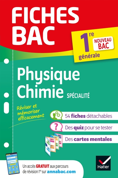 Picture of Fiches bac - Physique-Chimie 1re générale (spécialité)