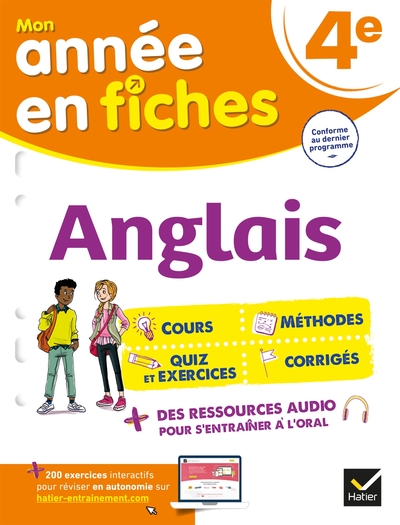 Picture of Anglais 4e (fiches de révision & exercices)