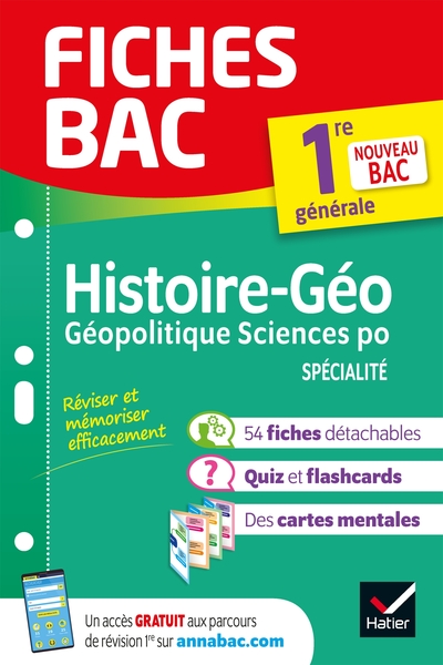 Picture of Fiches bac HGGSP 1re générale (spécialité)