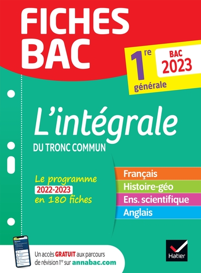 Picture of Fiches bac L'intégrale du tronc commun 1re générale Bac 2023