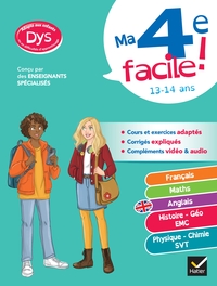 Image de Ma 4e facile ! Tout-en-un adapté aux enfants dyslexiques (DYS) ou en difficulté d'apprentissage
