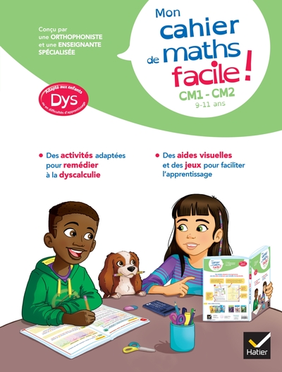 Image de Mon cahier de maths facile ! adapté aux enfants DYS ou en difficulté d'apprentissage CM1-CM2