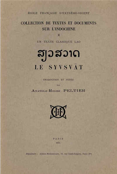 Picture of Un texte classique lao : Le Syvsvat