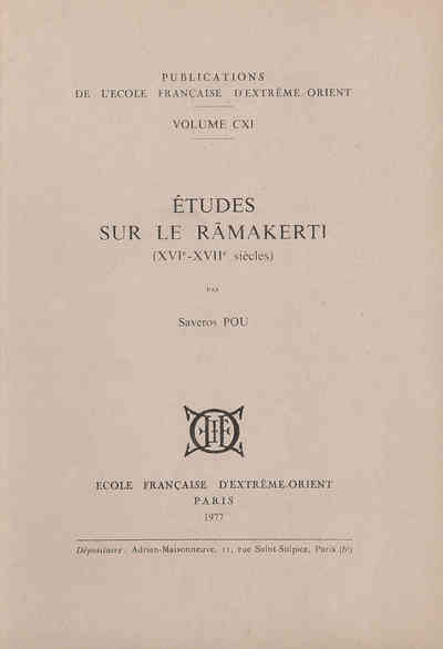 Image de Etudes sur le Ramakerti (XVIe - XVIIe siècles)