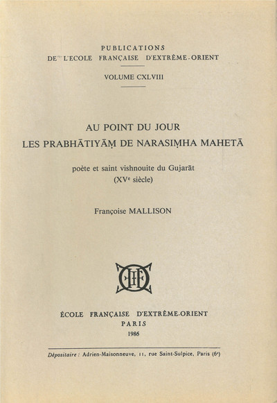 Picture of Au point du jour. Les prabhatiyam de Narasimha Maheta