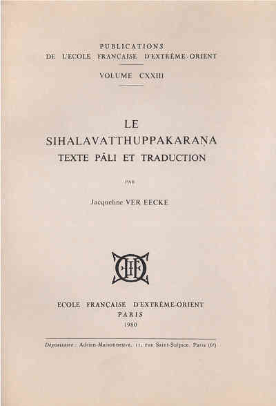 Image de Le Sihalavatthuppakarana. Texte pali et traduction