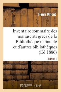 Picture of Inventaire sommaire des manuscrits grecs de la Bibliothèque nationale