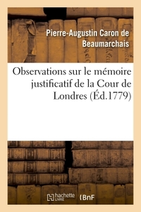 Picture of Observations sur le mémoire justificatif de la Cour de Londres