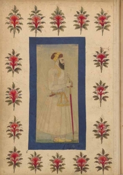 Image de Carnet ligné ligné Notable indien en pied, miniature 18e