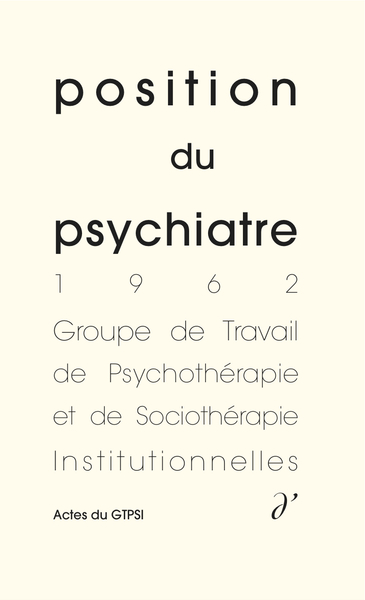 Image de Position du psychiatre, Actes du GTPSI -5