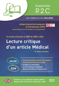 Picture of ANNALES LECTURE CRITIQUE D'UN ARTCLE MEDICAL 2009-2024